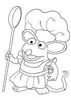 A coloring page of bear in the big blue house